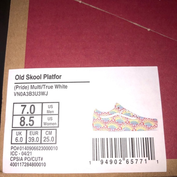 Vans Old Skool Pride Platform Shoes Sneakers - Picture 6 of 7